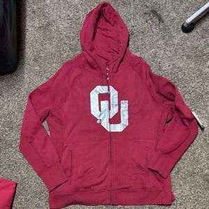 G3 Alyssa Milano Oklahoma Sooners zip up Hoodie with Silver Logo 2x xxl 2xl NWT
